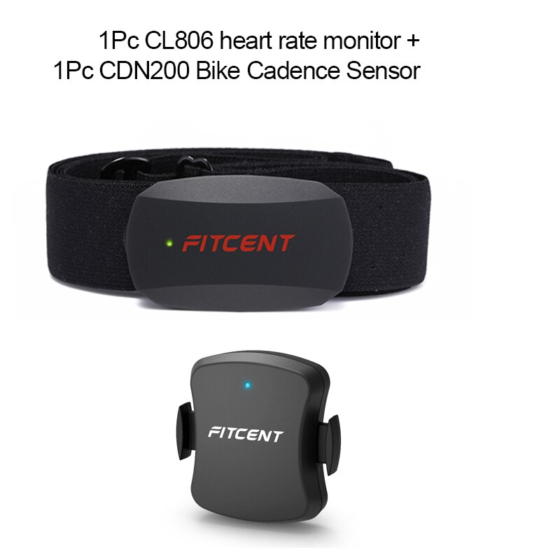 Fitcent Dual Mode Hartslagmeter Ant + Blutooth Fiets Cadans Snelheidssensor Cyling Computer Voor Wahoo Garmin Zwift Sport: 1xCDN200 1xCL806