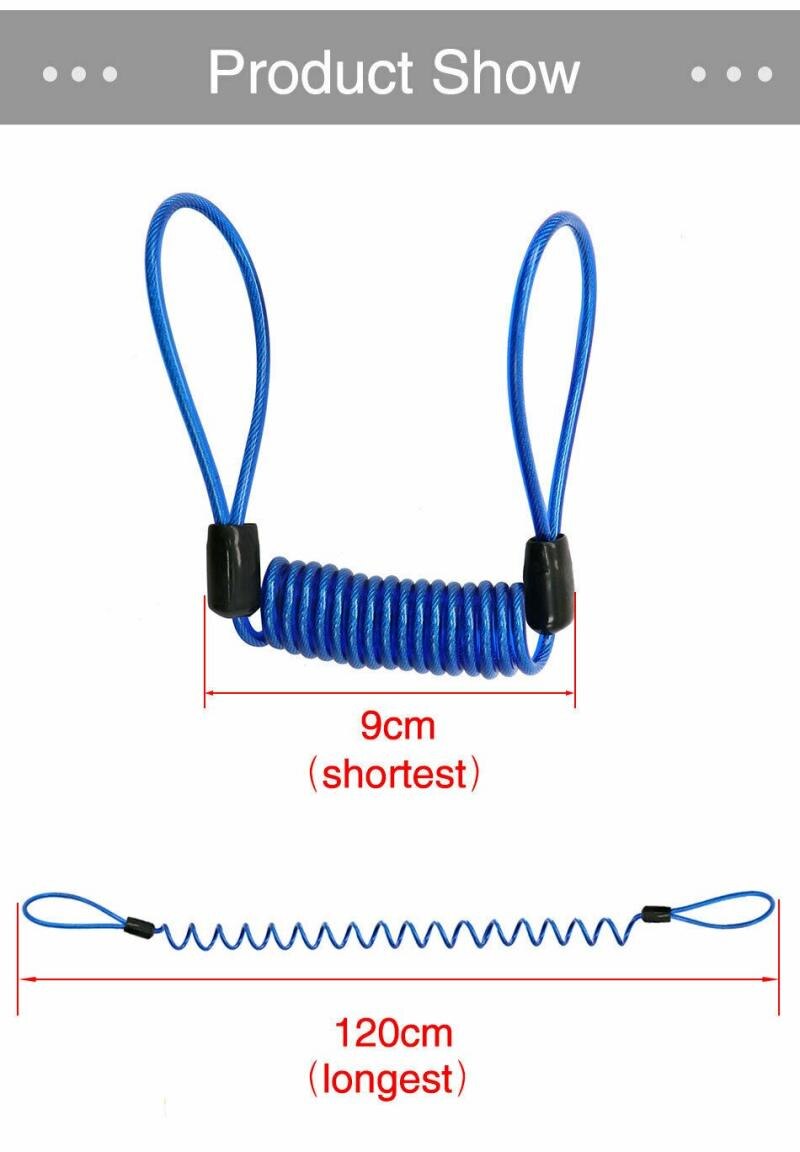 FD-MOTO Security Bike Scooter Lock Rope PVC Motorbike Disc Lock Reminder Cable Motorbike Lock Motorcycle Accessories