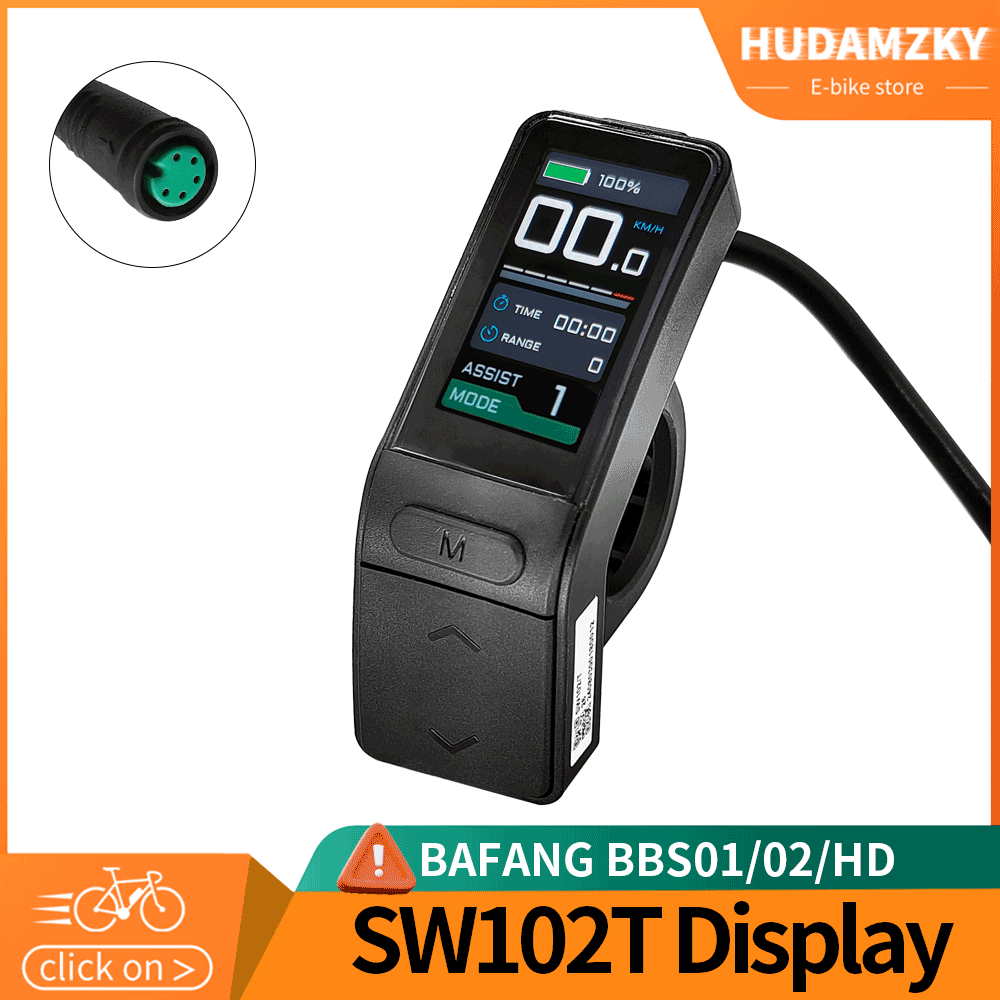 BAFANG SW102T TFT Screen Mini Ebike Display Waterproof Controller For Bafang BBS01 BBS02 BBSHD Mid Motor EBike Conversion Kit