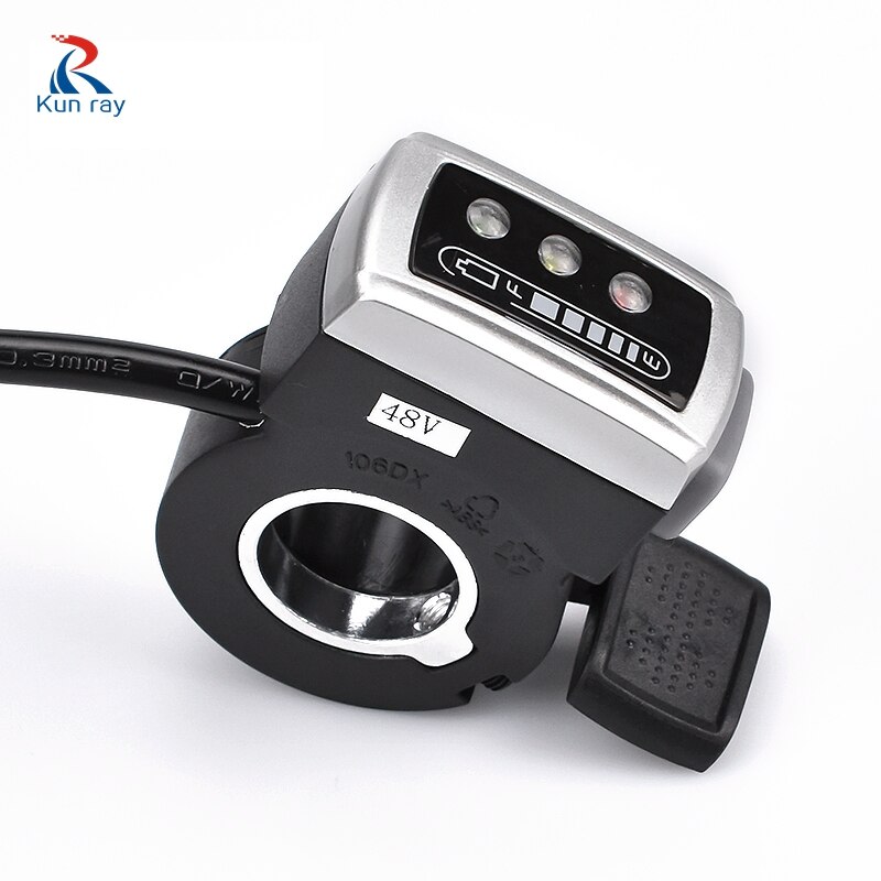 RoHS 36V 48V 106DX E-Bike Bicycle Scooter Motorcycle Finger Throttle Both-Way Thumb With Battery Power And ON-OFF Switch