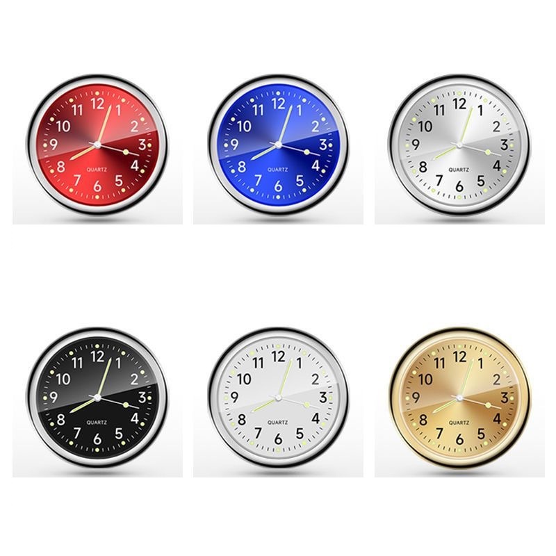 40mm Mini leuchtende Auto Uhr Digitaluhr Mechaniker Quarzuhren aufkleben Auto Ornament Zubehör