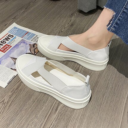 neue frühjahr und sommer frauen Fischer schuhe farbe passenden elastische Band hohl atmungs dicken boden schwamm kuchen faul o
