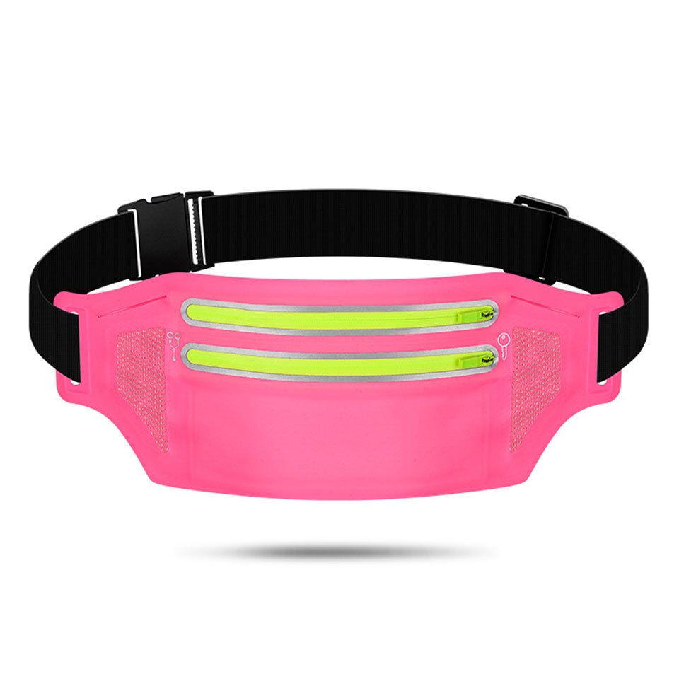 Trail Running Bag Waterproof Running Waist Bag Reflective Fanny Pack Men Women Jogging Marathon Belt bag Gym Fitness Bag: Type B Pink