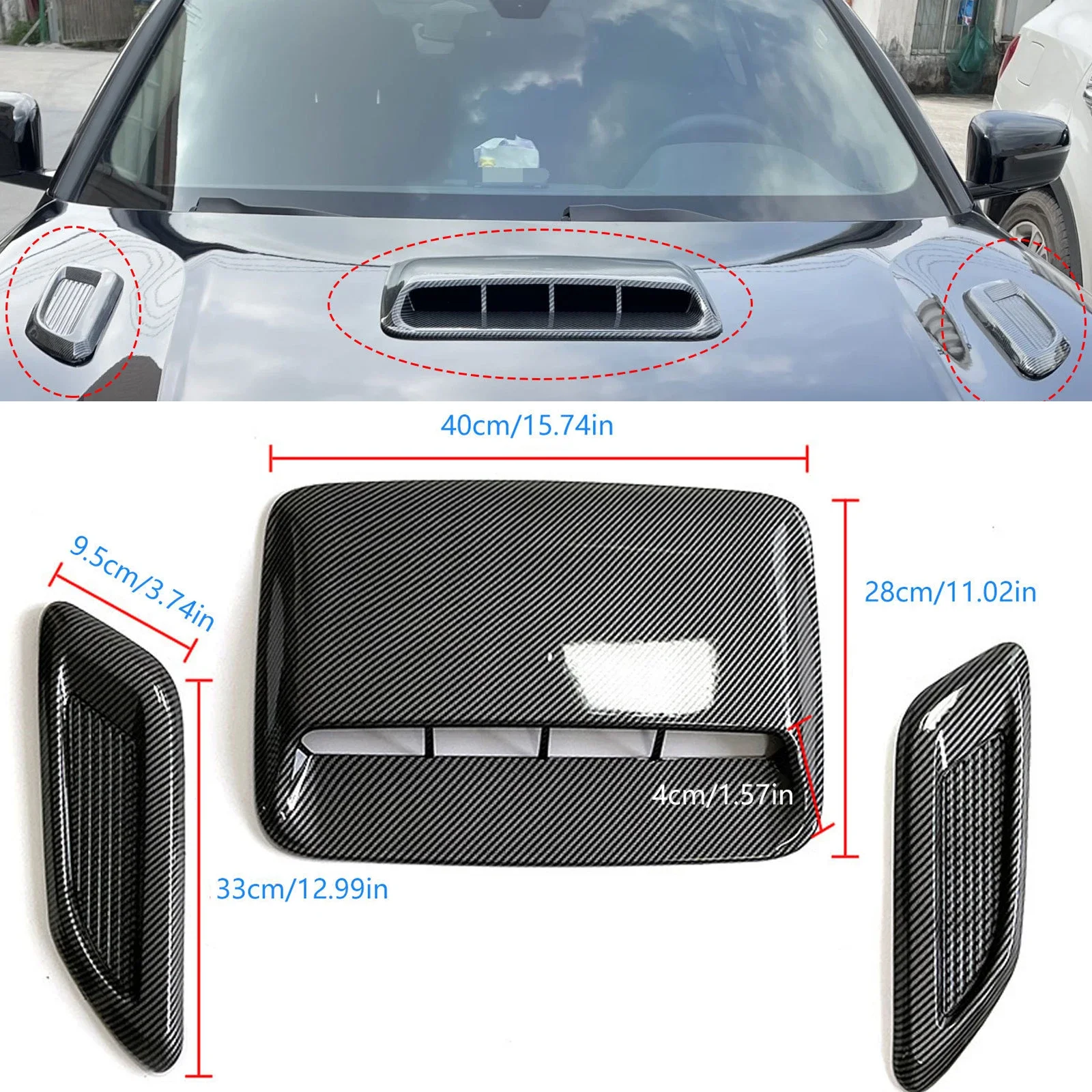 Capó de entrada de flujo de aire Universal para coche, capó de ventilación, cubierta decorativa, capó de salida de aire lateral central, accesorios exteriores para automóvil