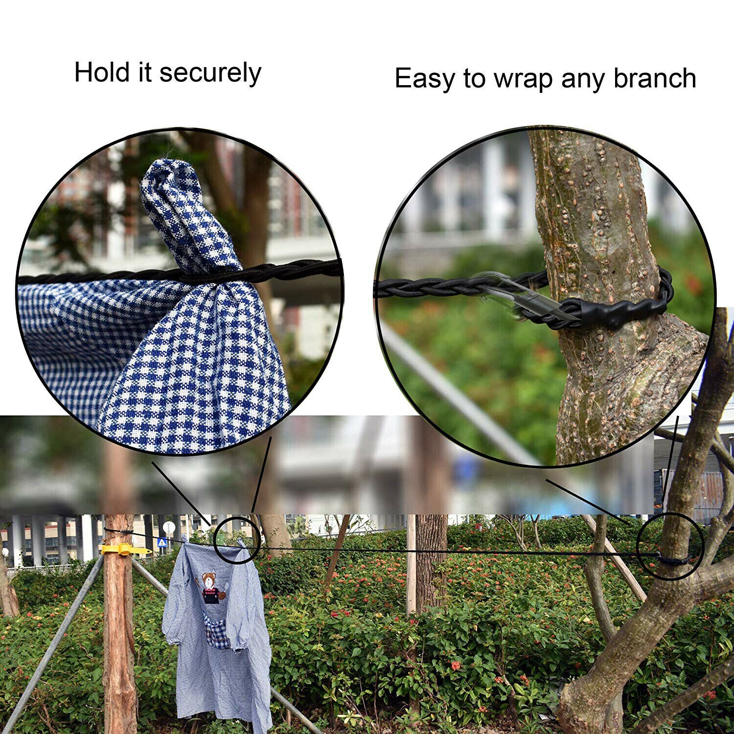 Portable Travel Outdoor Laundry Bathroom Washing Clothes Line Rope Clothesline