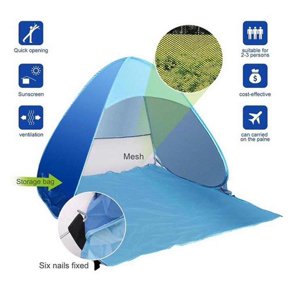 Automatisches 2-3- personen-campingzelt, wasserdicht, 6 -teilig, tragbar, mit bodentasche und heringen (te  f8 q 4)