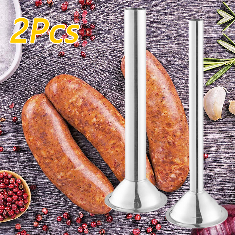 2 Stck Edelstahl Lebensmittel Sicher Klasse Wurst Füller Füllung Rohre Trichter Düsen Ersatzteile Für Unsere Wurst Hersteller