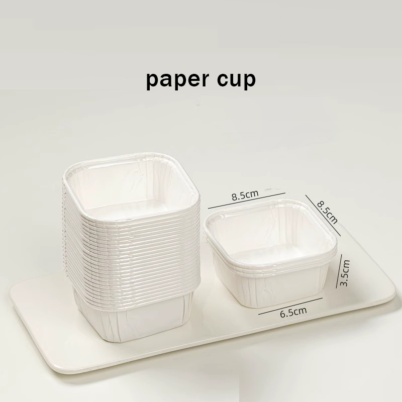50pcs Square Disposable Cake Paper Holders Oil Proof Paper Cups Baking Cup Pastry Packaging Boxes DIY Cake Tools Kitchen Supplie: green