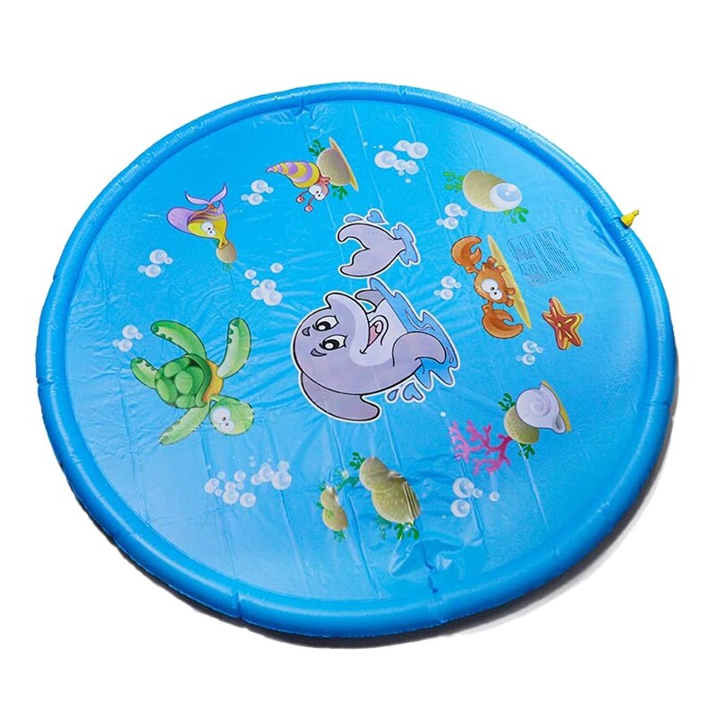 170cm Dolphin Water Spray Pad Children Outdoor Jet Water Pad Game Play Water Pad Lawn Game Pad Sprinkler Play Toy: Default Title