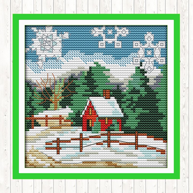 Four seasons aida tyg 14ct 11ct count print canvas broderi kit handarbete broderi mönster gör det själv hantverk korsstygn set
