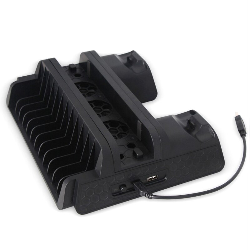 Support Vertical multifonction PS4/Slim/PRO avec ventilateur de refroidissement refroidisseur double contrôleur chargeur Station de charge pour SONY Playstation