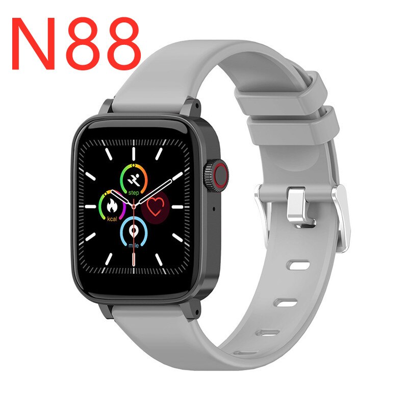 P8 Smart Uhr Männer Gebaut-in Spiel IP67 Wasserdichte Fitness tracker Heart Rate Monitor Frau Smartwatch für iOS Android telefon: N88 Gray