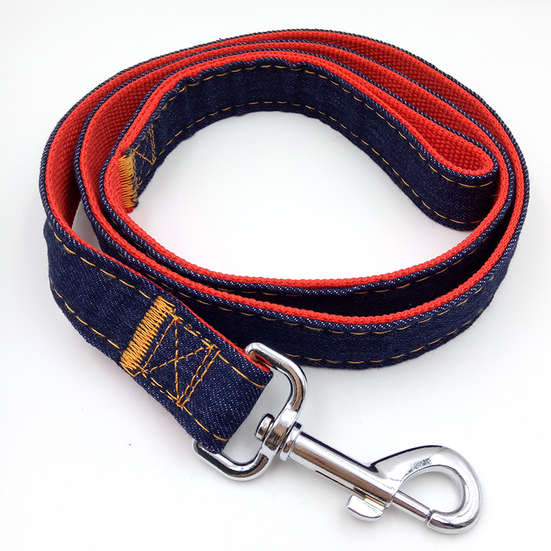 Denim Hond Vest Harness Leash Jeans Leash Harnassen Lood Cowboy Trekkabel Sterke Leash Halsband Teddy Pet Training Supplies