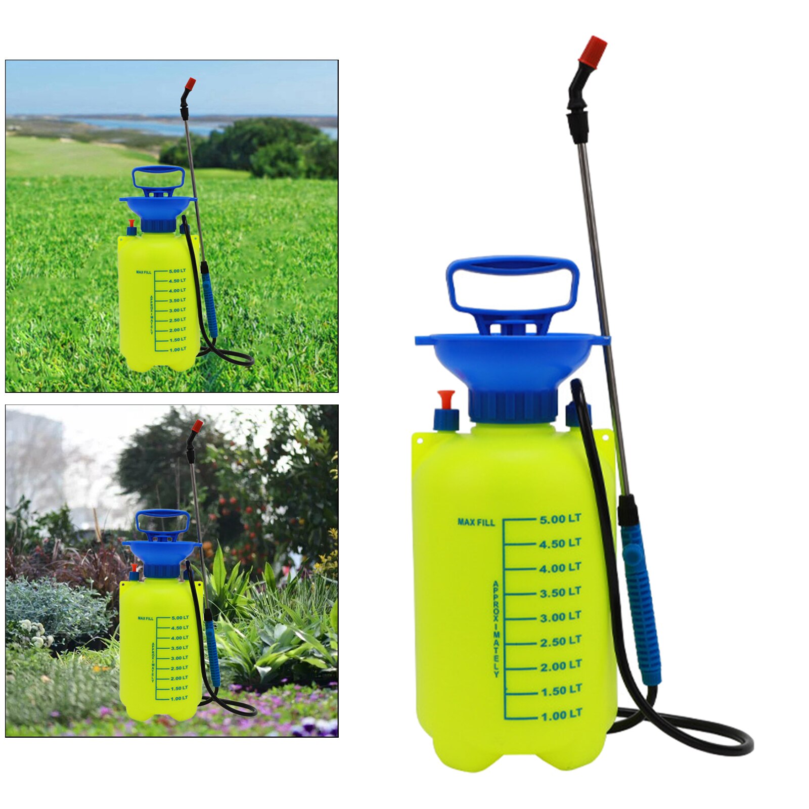 Portable Garden Pump Sprayer Brass Wand Shoulder Strap for Yard Lawn Weeds Plants and Cleaning Car Washing Courtyard Irrigation