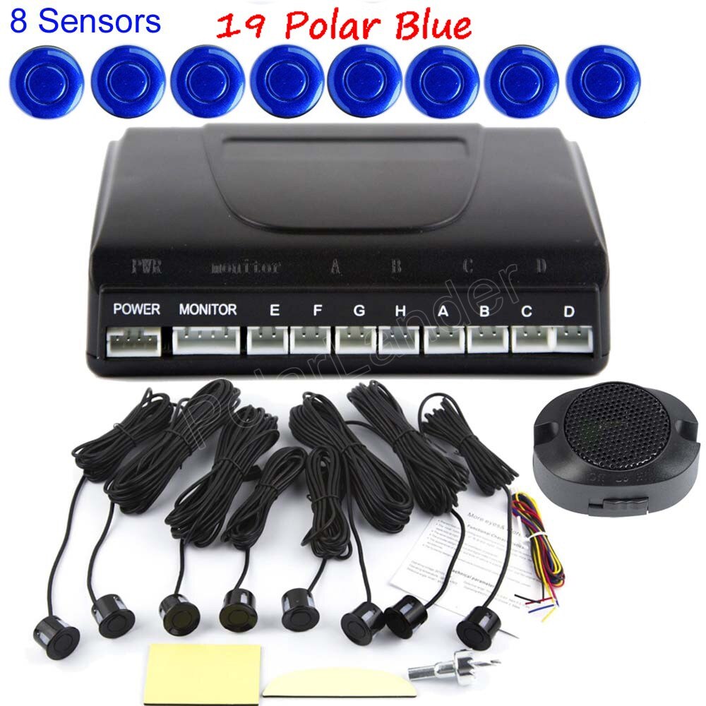 Parking Assistance Backup Reverse car auto Parking Sensor 8 sensors buzzer 44 Colors to choose: 19 polar blue