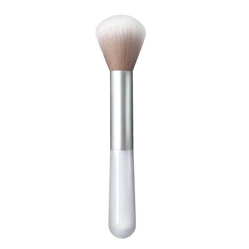 1Pcs Draagbare Gezicht Make Brushs Wit Kunstmatige Fiber Haar Hoogtepunt Borstel Blush Powder Brush Beauty Make-Up Tool
