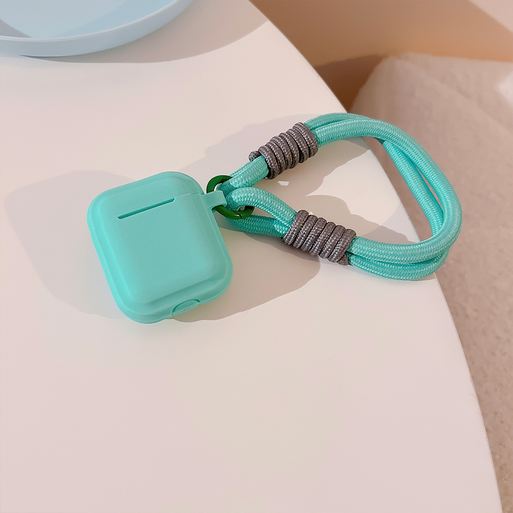 Case voor Apple AirPods 1 2 3 4 Pro 3e generatie Case Schattig met riem Fundas Earpods Soft Cover voor AirPods Pro 2 Case Siliconen: S / Olive