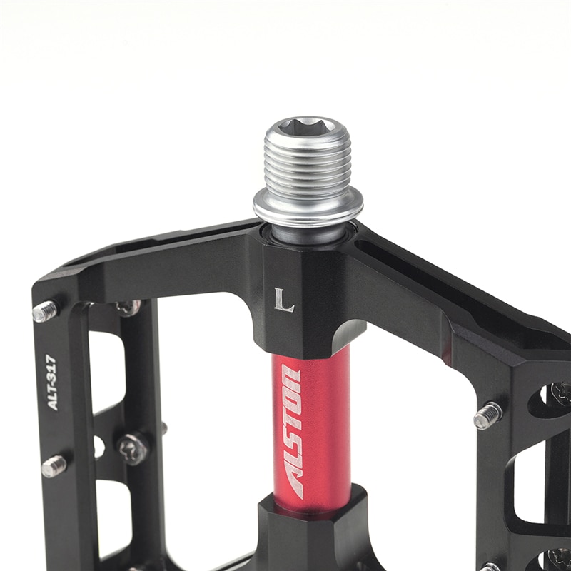 Alston Non-Slip Mountain Bike Pedals,Ultra Strong Colorful Cr-Mo CNC Machined 9/16" 3 Sealed Bearings for Road BMX MTB Fixie Bik