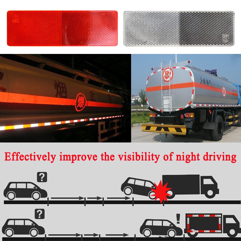 10 Stuks Truck Reflector Rode En Witte Plastic Reflecterende Stickers Lichaam Reflecterende Tape