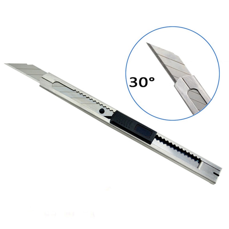 30 Graden Blade Tip Scheermesje Mes Sharp Draagbare Mini Auto-Lock Mes Roestvrij Staal Diy Art Cutter