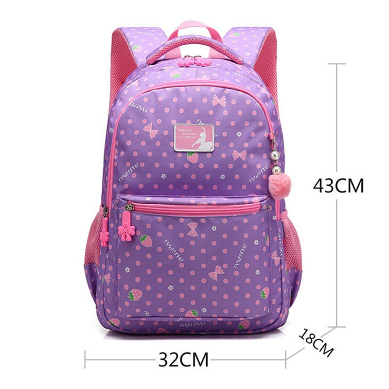 Junior High School Backpacks For Girls Primary Kids Bags two Size Large Capacity School Bags For Children Girls: purple big