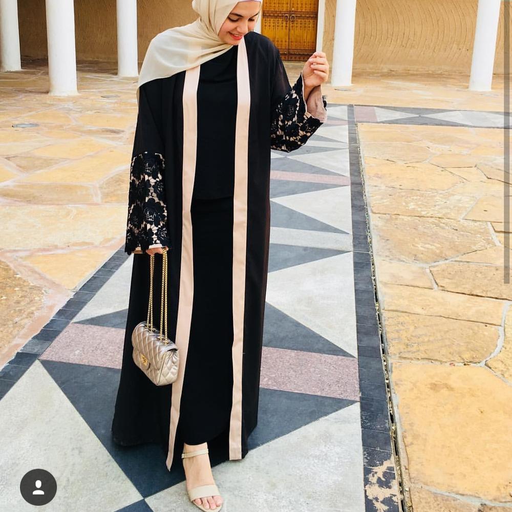 Latest Designs Embroidery Cardigan Islamic Clothing Front Open Kimono ...