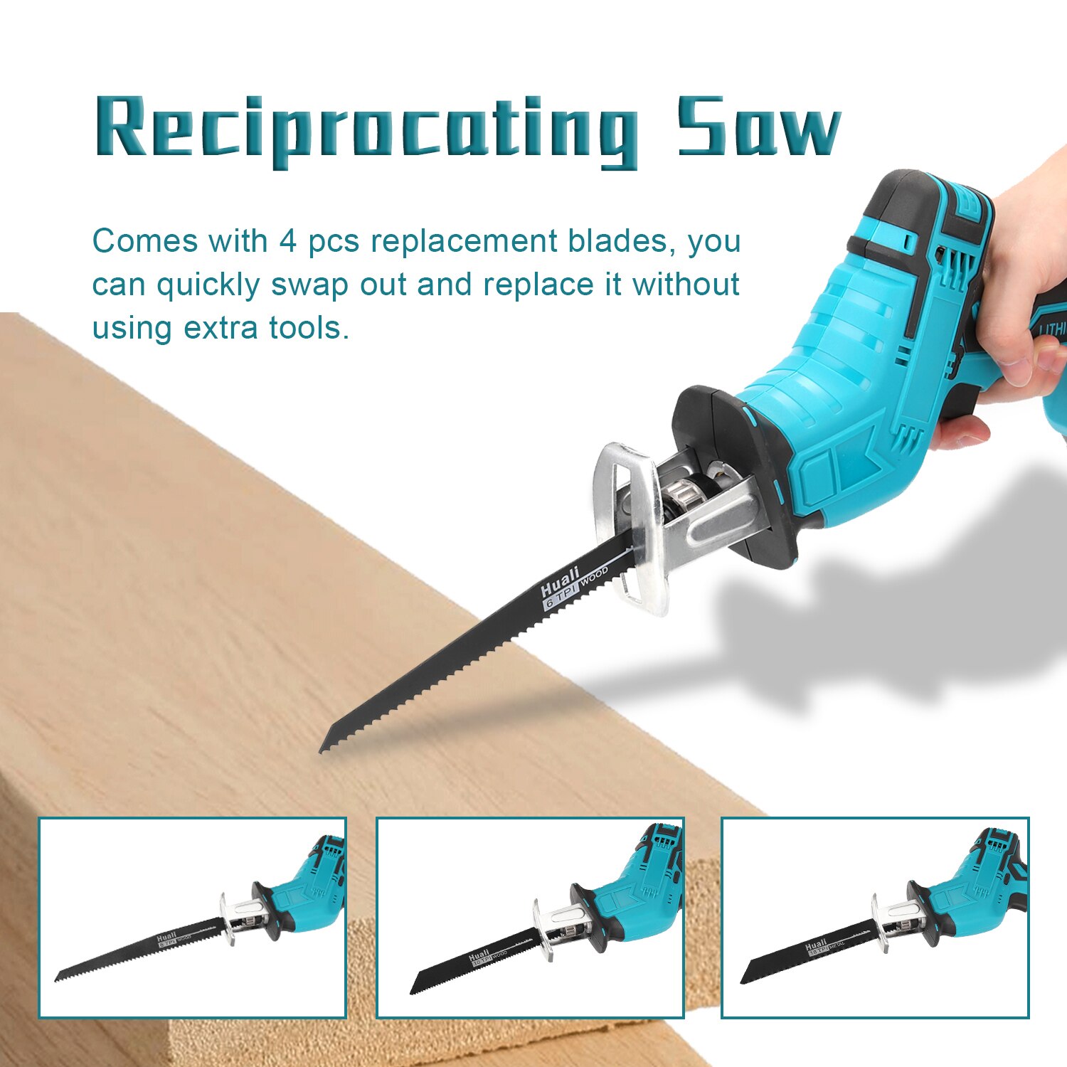 Outdoor Portable Reciprocating Saws Saber Saw Electric Power Tools for Cutting Wood Iron Sheet Plastics 2 Optional with 4 blades