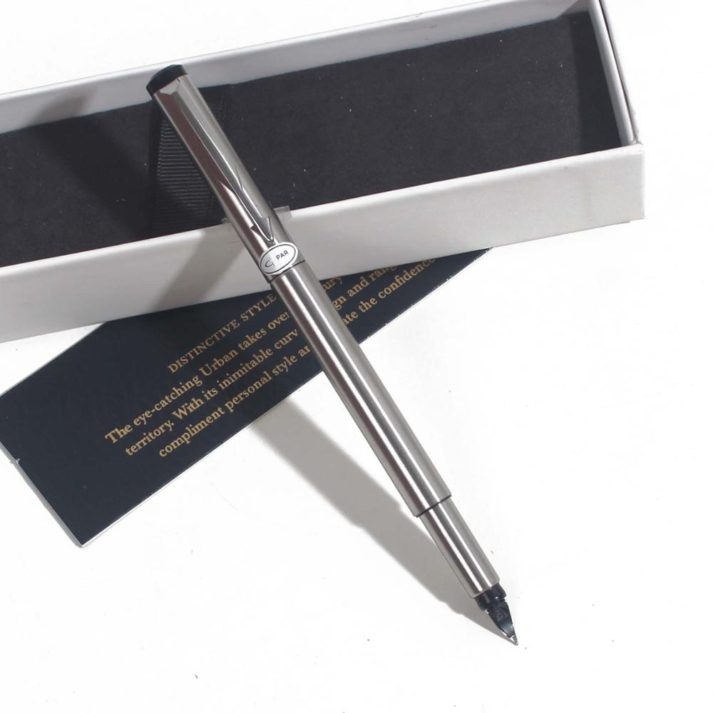 Ingenuitying fountainPen Kantoor School inkt pen met doos zwart rood Grijs metalen inkt vulpen zilver: silverWithBox