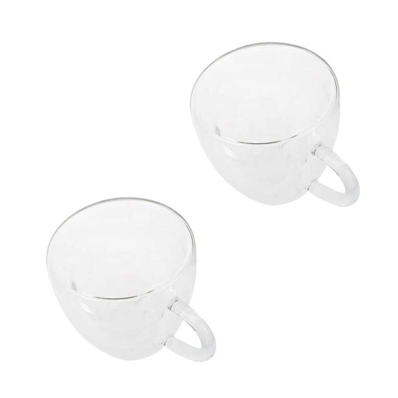 -2 Pcs Mode Hartvormige Transparant Glas Cup Maat: L & S