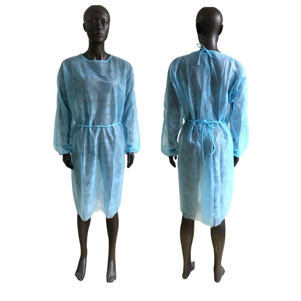 10pc CPE Gown Disposable Thumb Buckle Sleeve Apron Gown Waterproof Protective Apron for Spray Painting Coverall Suit