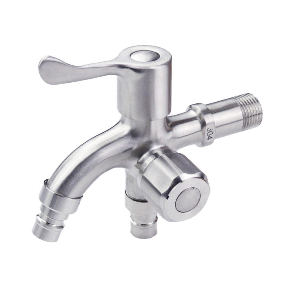 Roestvrij Staal Wasmachine Kraan 4 Punten Water Inlaat Multifunctionele Outdoor Tuin Wasmachine Bibcocks Voor Thuis: Default Title