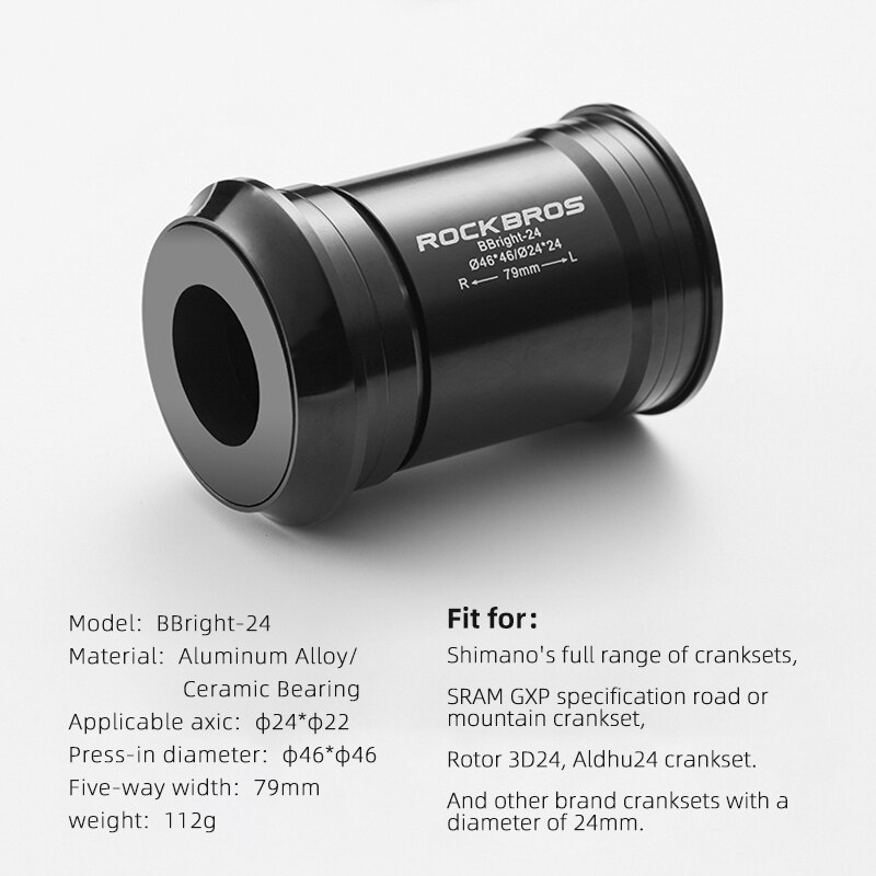 ROCKBROS-Adaptador de soportes inferiores de bicicleta, prensa de rodamiento de cerámica, eje BSA para Shimano R8000 6800 R7000 SRAM GXP SRAM DUB ROTOR 3D: BBright-24