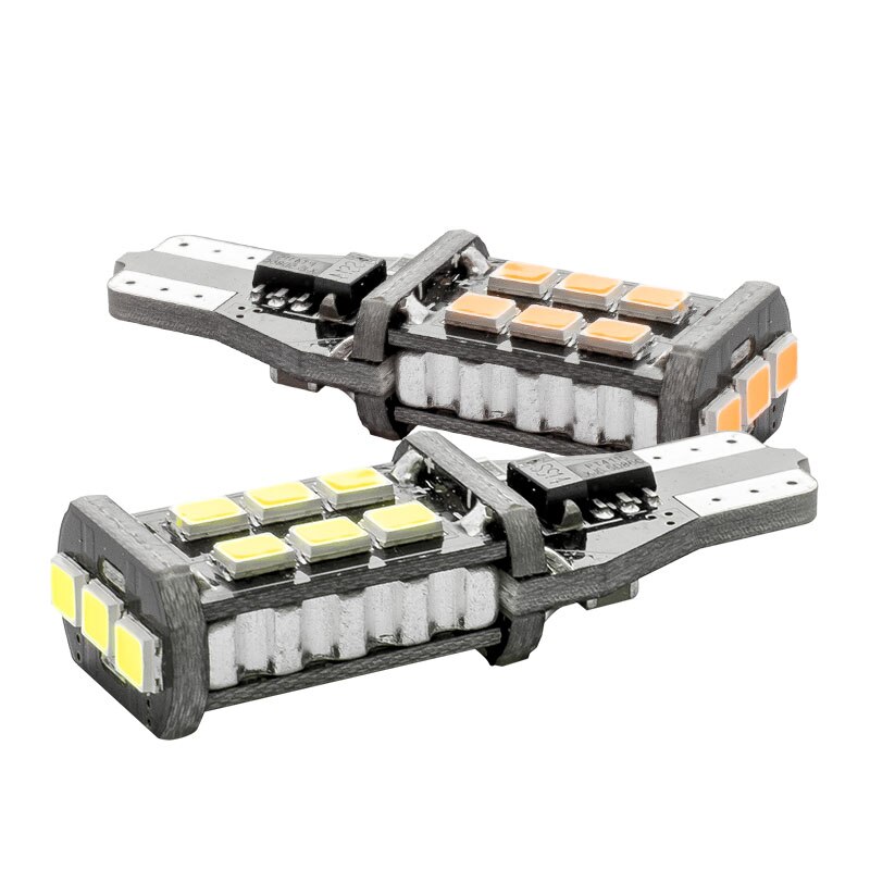 2Pcs T15 W16W WY16W 15 Led 2835 Smd Auto Staart Lamp Stop Light Auto Reverse Lamp Dagrijverlichting rood Wit Geel Amber 12V