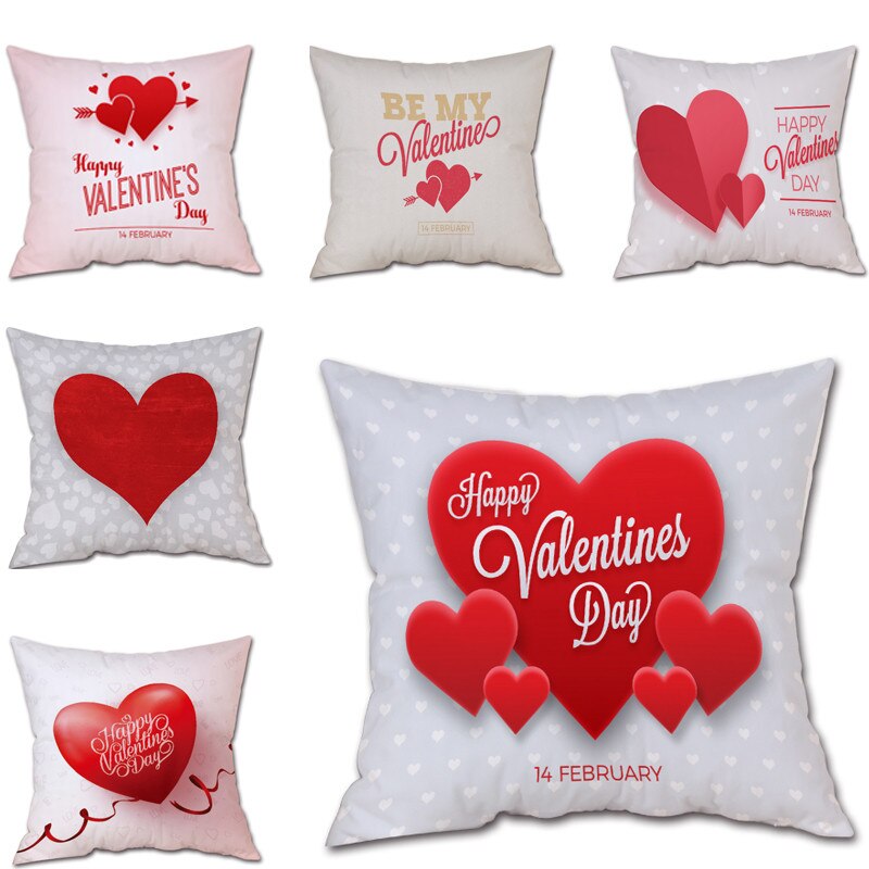 cojines Feliz Día de San Valentín almohada dulce, la meditación amor Cojín cuadrado simplicidad cojin redondo
