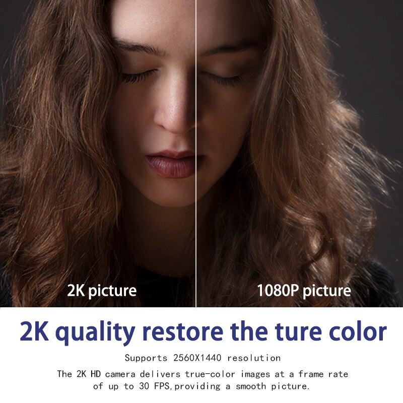 2K Fixed Focus HD Webcam Built-in Microphone High-end Video Call Camera Computer Peripherals Web Camera For PC Laptop