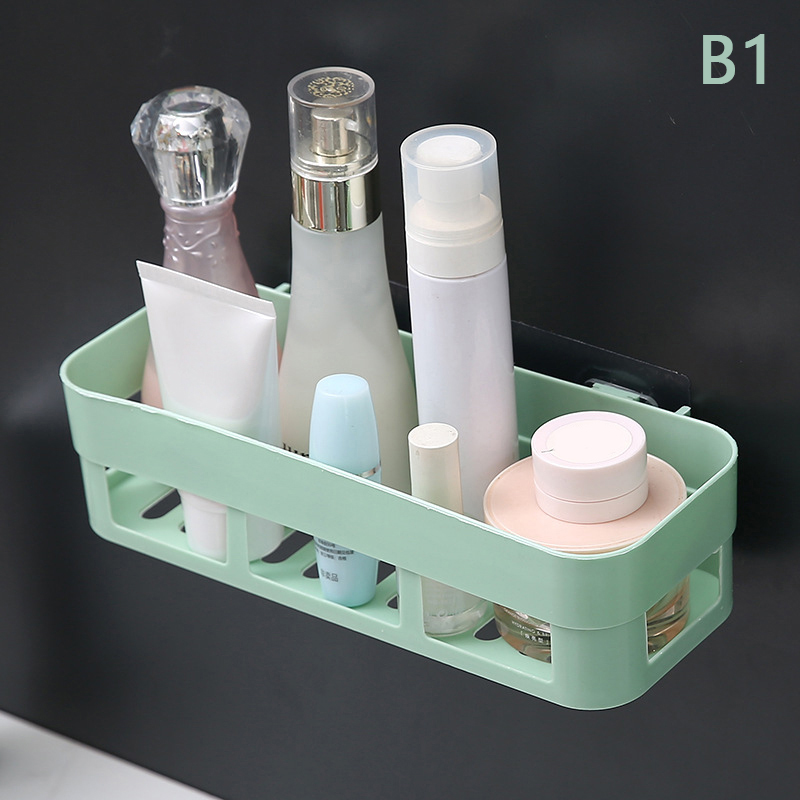 Organizador de estantes de baño sin taladro, estante de almacenamiento de ducha, soporte de champú de plástico para inodoro, montaje en pared, accesorios de baño
