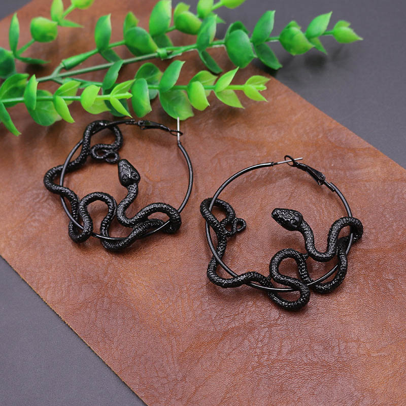 Punk big snake hoop øreringe vintage crazy twining slanger øreringe kvinder dyr vedhæng statement øreringe smykker