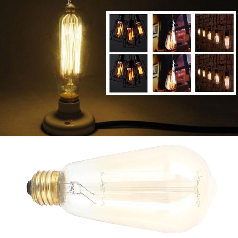 Bright E27 840W Edison Type Tungsten Filament Bulb Glass Droplight AC120V