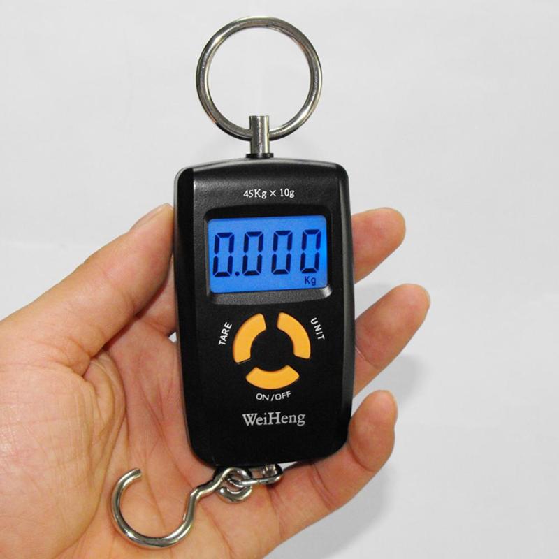 45kg/10g LCD przenośna cyfrowa waga elektroniczna kieszeń 45kg/10g bagaż wiszący haczyk wędkarski skala balansu