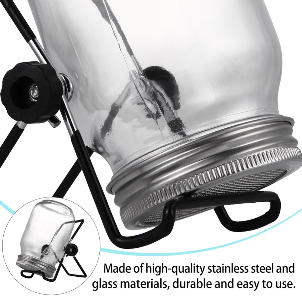 2 Sets 500ml Glass Sprouter Jar Seeds Sprouting Jar Kit For Home Kitchen Garden Mason Sprouting Jar Kit With Lid And Rack