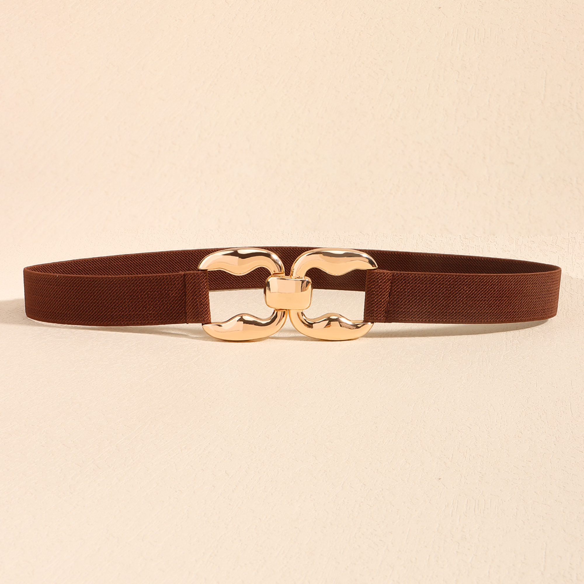 Accesorios de con cinturón elástico vintage, accesorios con un vestido para mujer con cintura alta: Café