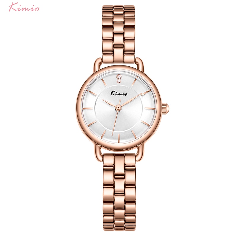 Kimio, reloj de pulsera de cuarzo Simple para mujer, reloj de pulsera de acero inoxidable, reloj de resistente al agua, relojes de vestir para mujer, reloj femenino