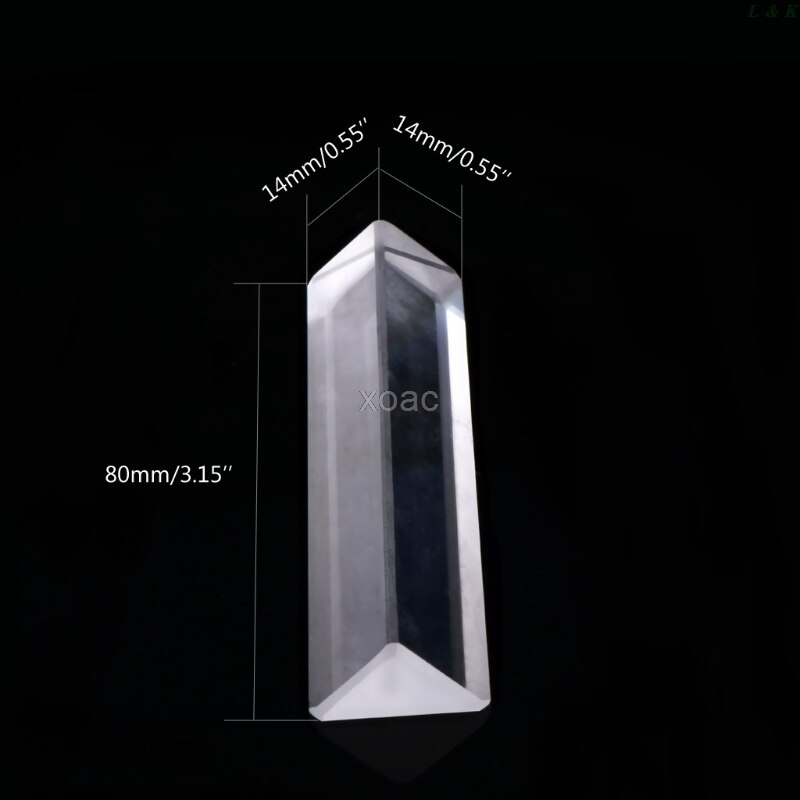 Triangular color prism K9 Optical Glass Right Angle Reflecting Triangular Prism For Teaching Light Spectrum M13