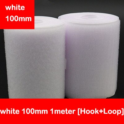 10Cm Breedte Klittenbandsluitingen Tape Geen Lijm Haak Loop Sluiting Tape Naaien Magic Tape Sticker Velcroing Strap Naaien Diy Ambachten kleding: white 100mm 1meter