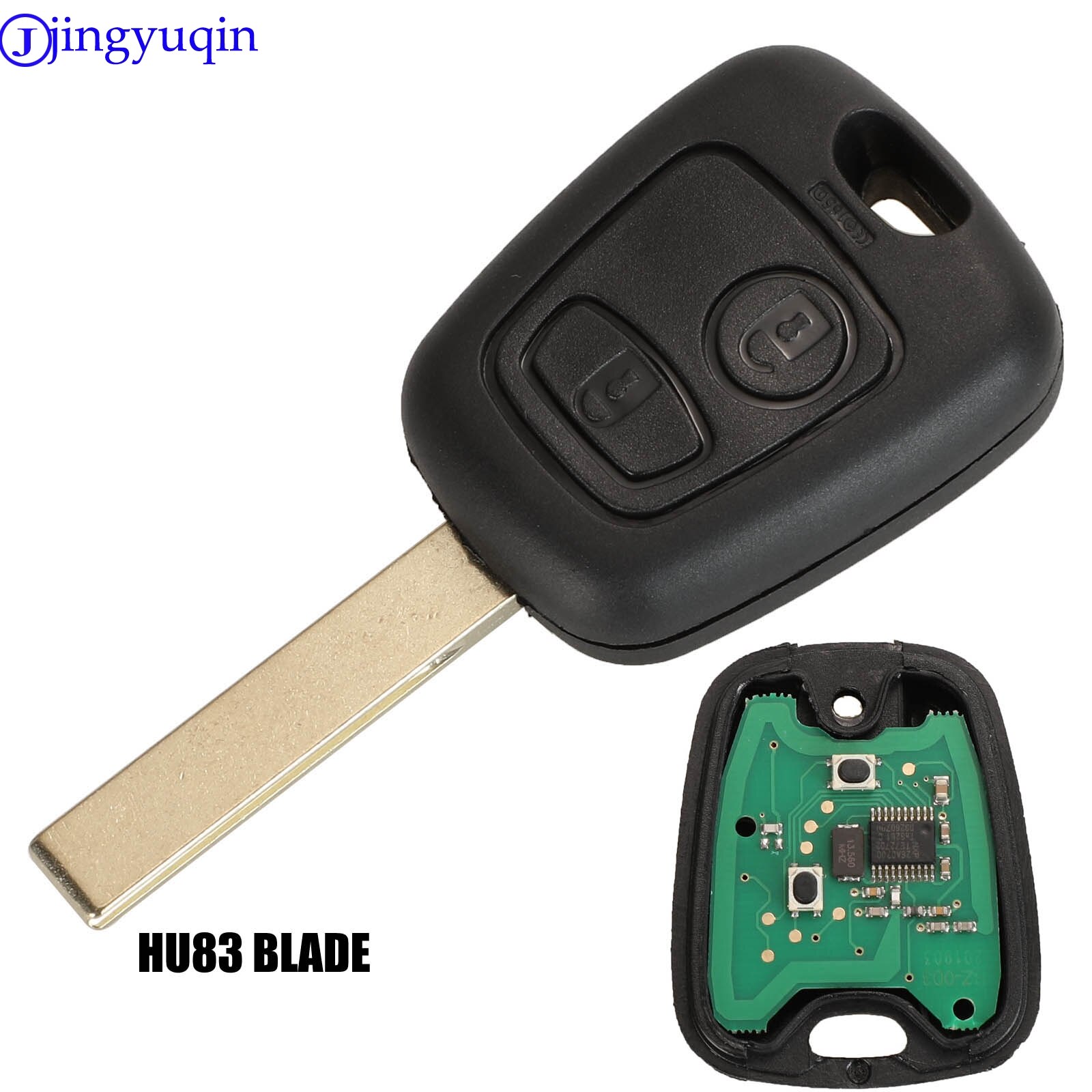 Jingyuqin 2 botones preguntar llave de control remoto Fob controlador para PEUGEOT 206 PEUGEOT 433MHZ con PCF7961 Chip transpondedor