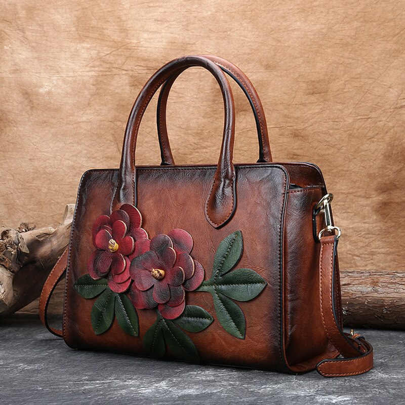 Johnature sac à main fait main Vintage femmes grand sac grande capacité en cuir souple épaule sacs de messager cabas décontracté pour femme