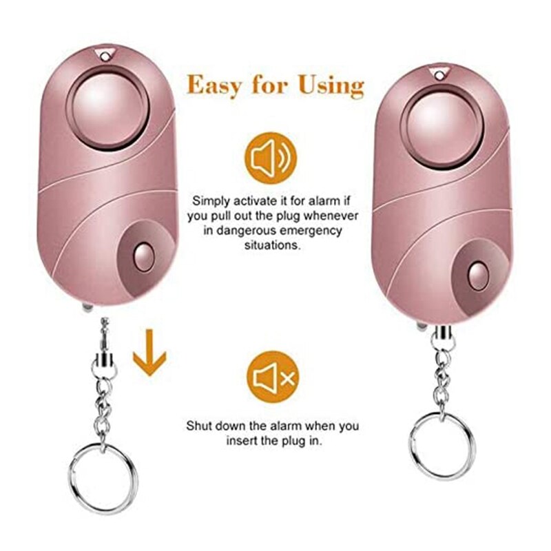 3 Pcs Personal Alarm Safe Sound Emergency Security Alarm Keychain LED Flashlight Anti Attack Tool For Women,Kids,Etc
