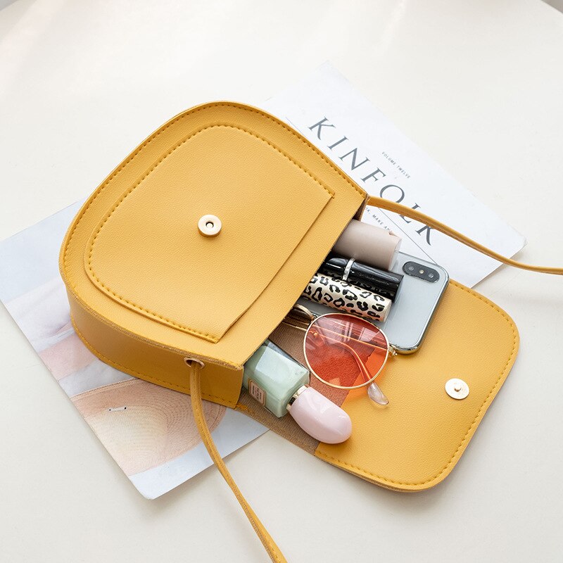PU Leather Women's Shoulder Bag Autumn Small Lady Messenger Bag Mobile Phone Coin Purse Metal Tassel Soft Leather Saddle Bag