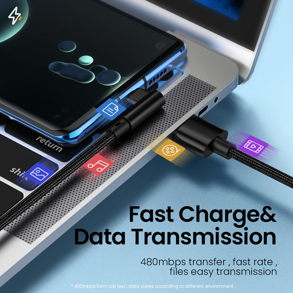 90 degrés coude 40W USB vers type C câble de charge rapide pour xiaomi 14 13 12 redmi K70 60 50 Huawei P70 60 pro mate 60 50 pro oneplus 12 vivo iqoo Meizu USB type C câble de charge rapide