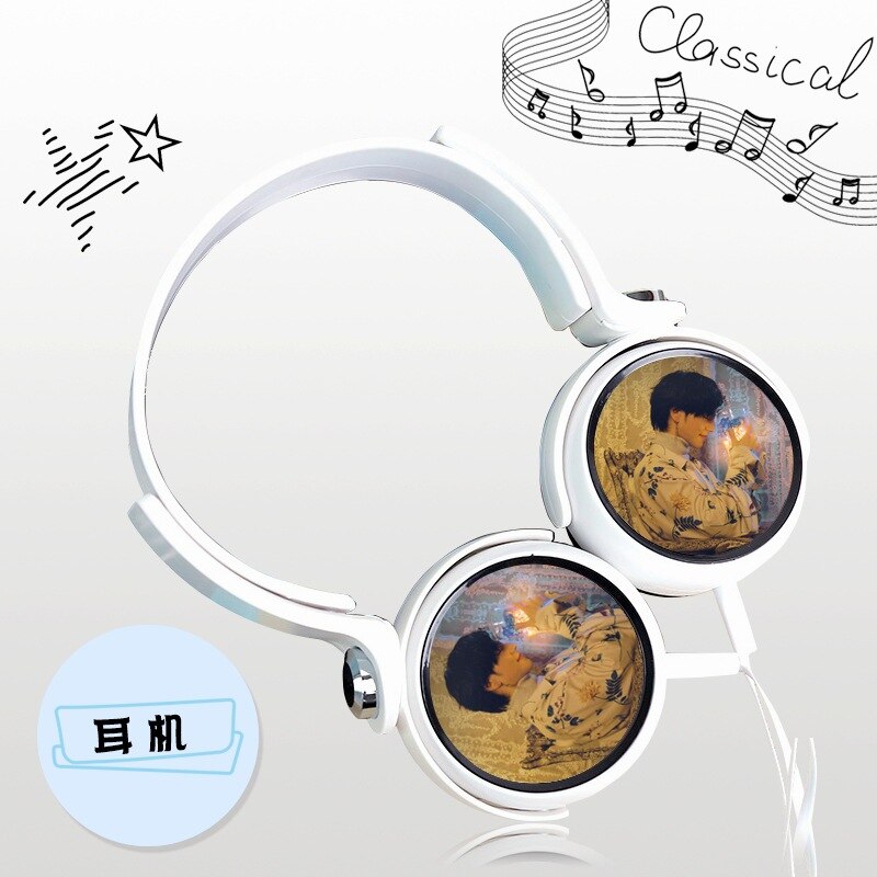 Got7 Formal Three Series King Pigalle Segment yi en Celebrity Style Headphones Direct Plug Universal: Xej546 Gold Modest White